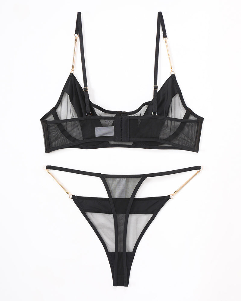 Push Up Chain Bra and Thong Set