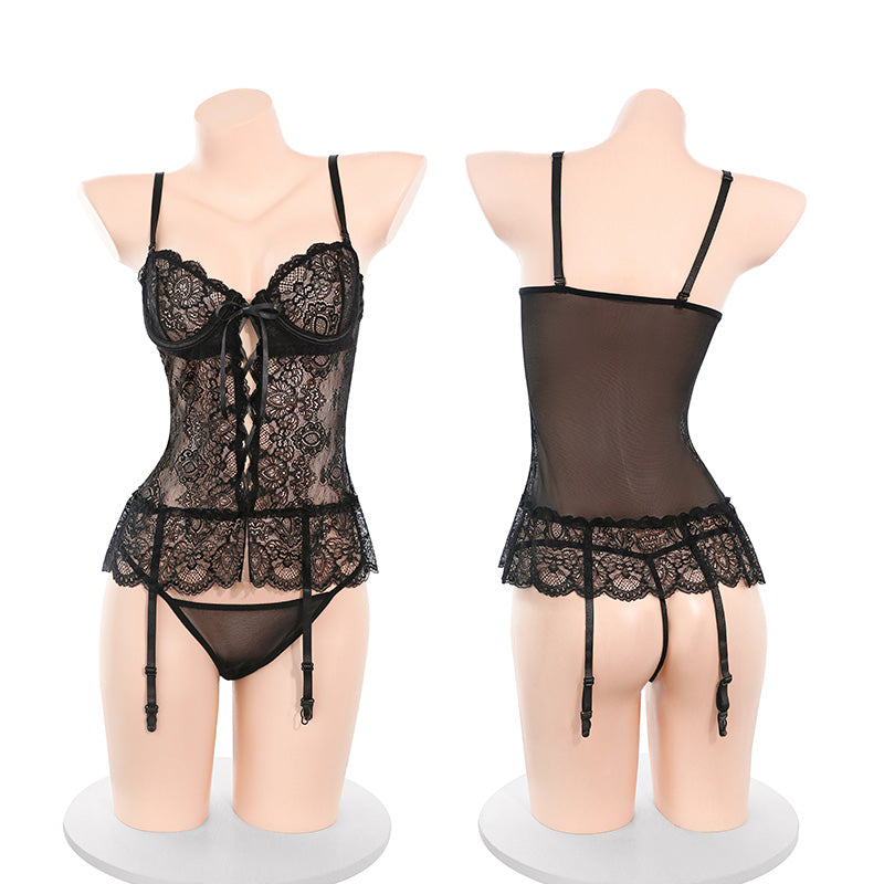 Corset Lace Lingerie With Underwire