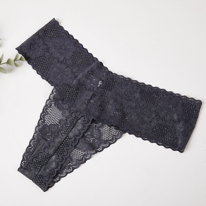 Sexy Seamless Lace See-through Women's Underwear Thong