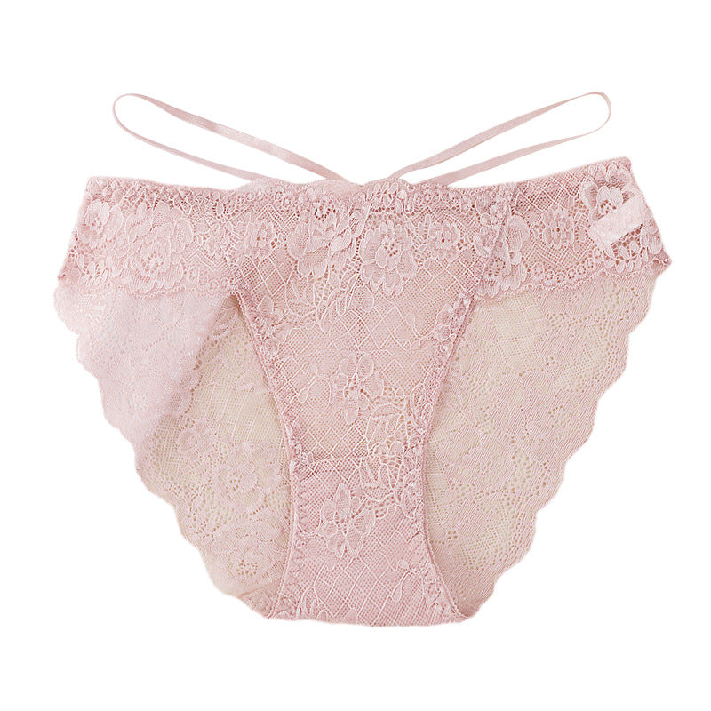 Sexy Women's Signature Lace Thong Low Rise with Breathable Cotton Crotch