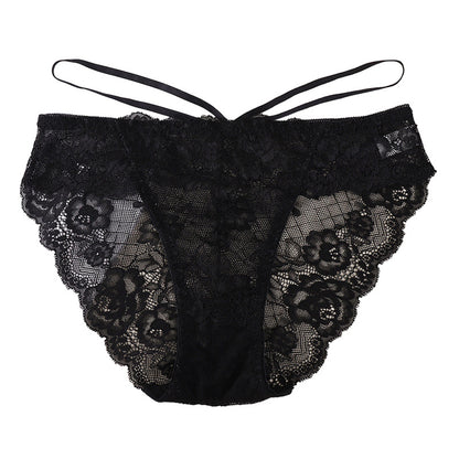 Sexy Women's Signature Lace Thong Low Rise with Breathable Cotton Crotch