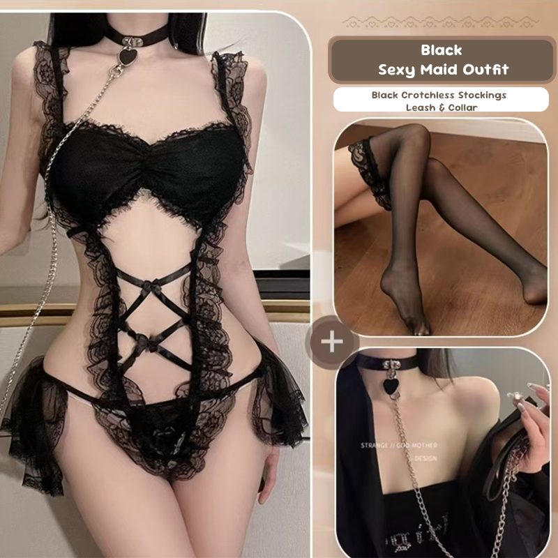 Lace Maid Costume See-through Free Sexy Lingerie