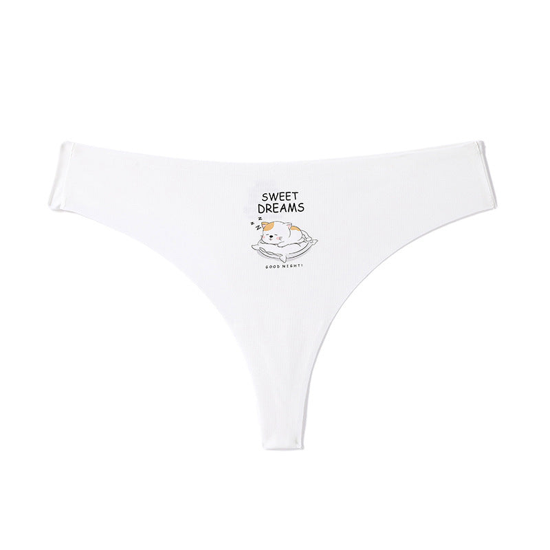 Sexy Women's Mid-Waist Hipster Panties Seamless with Heart Design Breathable Cotton