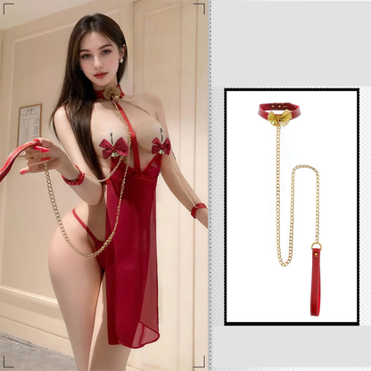 Rattle Nipple Clamp Bound Sexy Suit