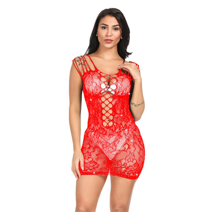 Hot Drilling Lingerie Mesh Bodystocking