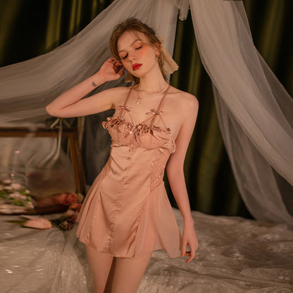 Beautiful Mesh See-through Sexy Sling Nightdress