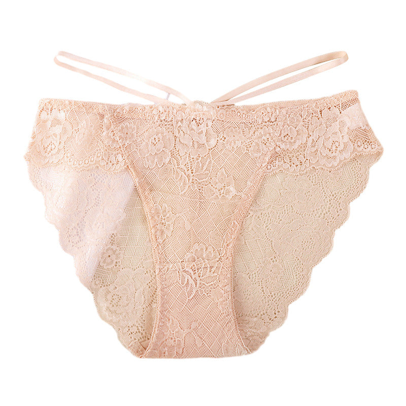 Sexy Women's Signature Lace Thong Low Rise with Breathable Cotton Crotch