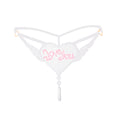 "Love You" Sexy Open Crotch Mesh Underwear With Pearls