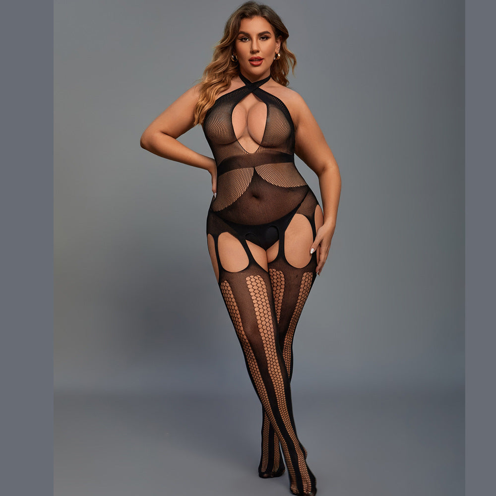 Open Crotch Free off See-through Hollow Sexy Sexy Bustiers & Teddies