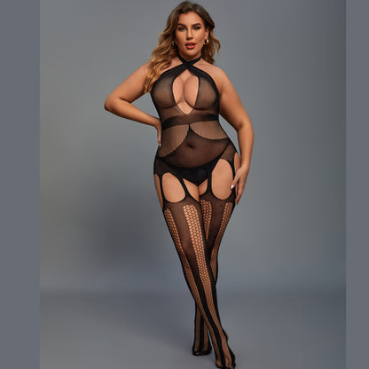 Open Crotch Free off See-through Hollow Sexy Sexy Bustiers & Teddies
