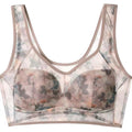 Middle-aged Printed Bra Large Size Thin Style Wireless Vest-style Bra Prevent Sagging  Seamless