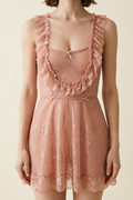 French Style Sheer Lace Babydoll with Open Back
