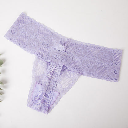 Sexy Seamless Lace See-through Women's Underwear Thong