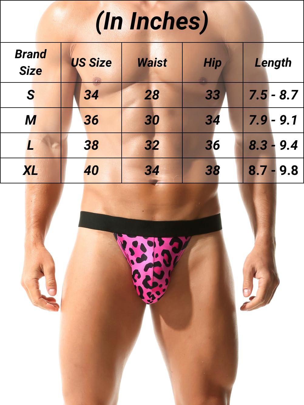 Men Printed Sexy Pouch Underwear Thong Lingerie