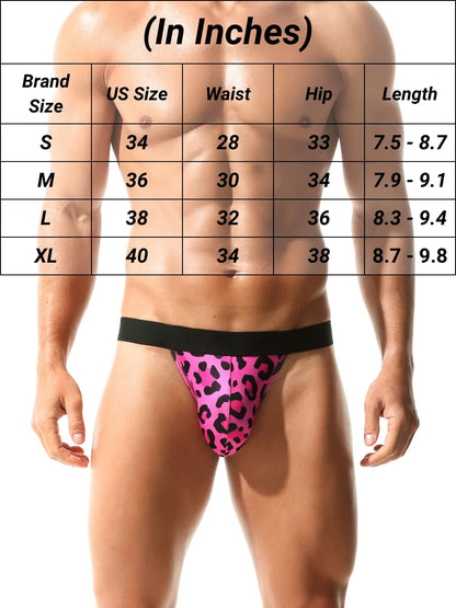 Men Printed Sexy Pouch Underwear Thong Lingerie