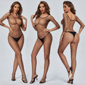 Sexy Women's Open-Crotch Fiery Bodysuit Black Silk Fishnet Uniform Temptation Erotic Lingerie