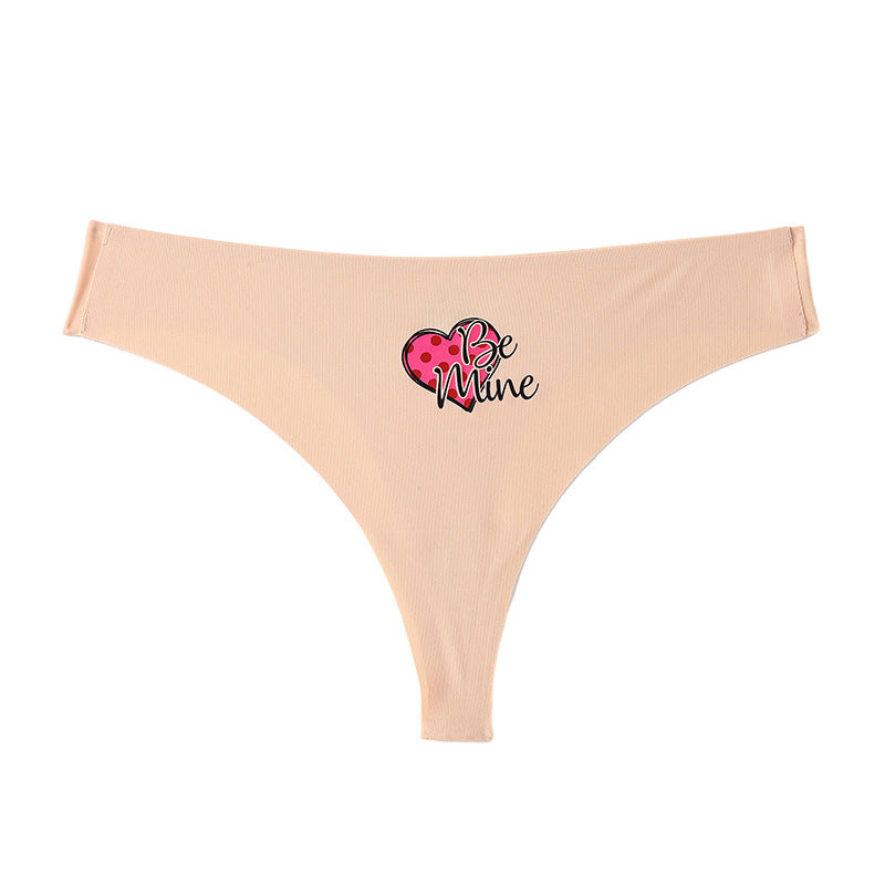Sexy Women's Mid-Waist Hipster Panties Seamless with Heart Design Breathable Cotton