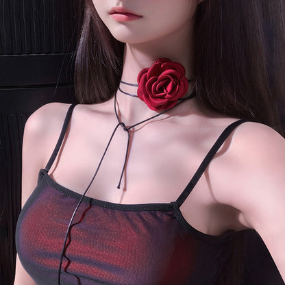 Rose Free Lace-up Neck Ring