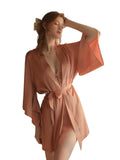 Lace Dress with Cross Front Closure Sleepwear Nightgown Robe