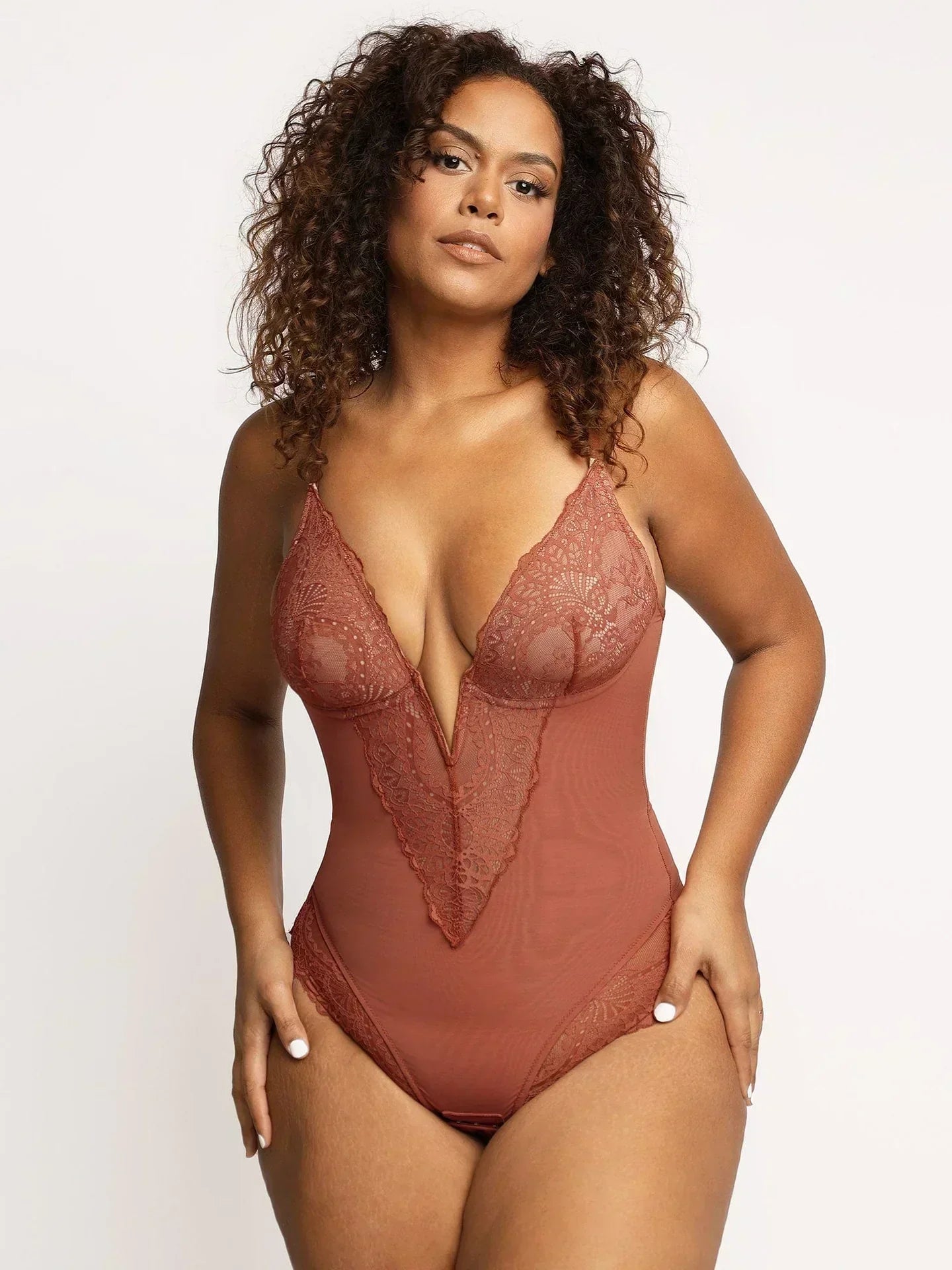 Noé Bodysuit with Deep V-Neck