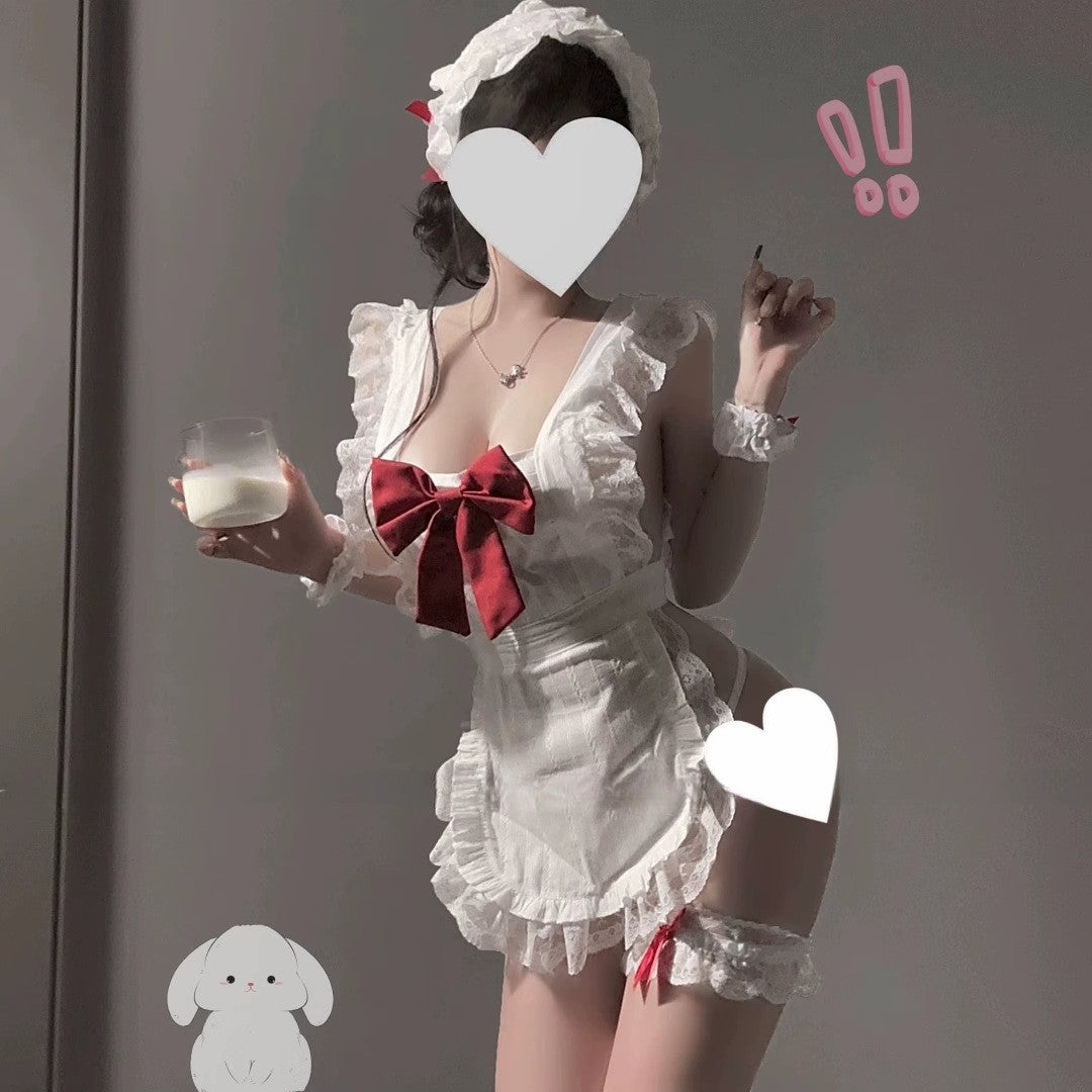 Big Bow Maid Uniform Cook Maid Cosplay Suit