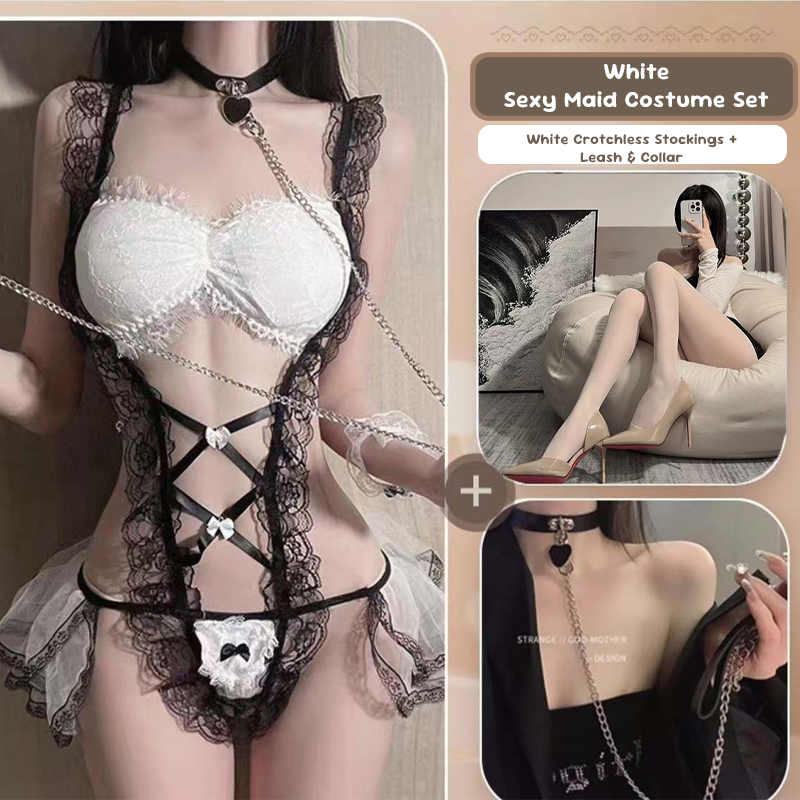 Lace Maid Costume See-through Free Sexy Lingerie