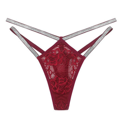 Sexy Women's Low Rise Sliver Strap Underwear Thong