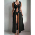 Flower Lace Split Suspender Dress