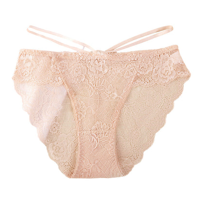Sexy Women's Signature Lace Thong Low Rise with Breathable Cotton Crotch