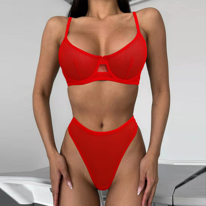 Mesh Sheer Push Up Lingerie Set