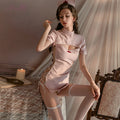Hollow-out Cleavage-revealing Sexy Nurse Outfit Split-slit Buttock Erotic Lingerie