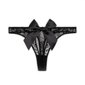 Alluring Women's Low Rise Thong Panties Featuring Bowknot Sheer Design for a Seductive Style