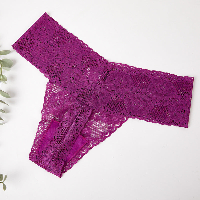 Sexy Seamless Lace See-through Women's Underwear Thong