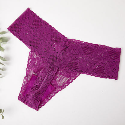 Sexy Seamless Lace See-through Women's Underwear Thong