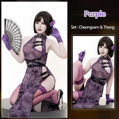 Antique-style Cheongsam Leather Lingerie