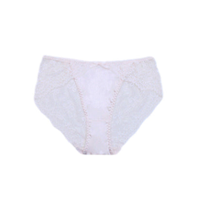 Sexy Women's Lace Thong Underwear Low Rise with Bowknot Cotton Crotch