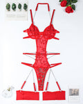 Lace Embroidered Chain Bodysuits