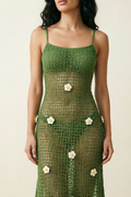 Knitted Hand Crochet Strap Crocheted Split Beach Dress