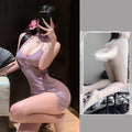 Deep V Sexy Slant Cardigan Cheongsam