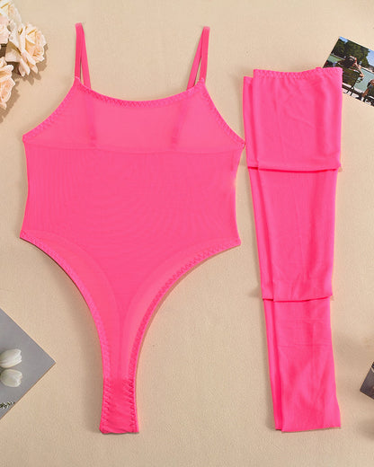 Mesh Sheer Bodysuits with Stockings