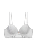 Underwired White Lace Long Bra