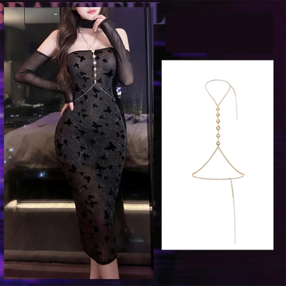Night Desire Butterfly Shadow Slit See-through Sexy Lingerie