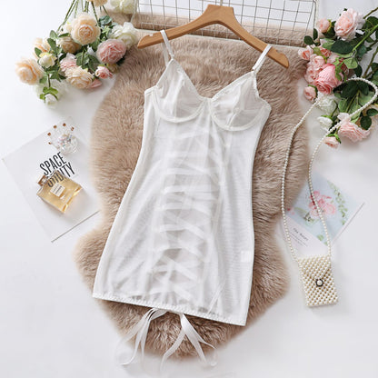 Mesh Sexy Suspenders Transparent Lace Sexy Lingerie Temptation Jumpsuit