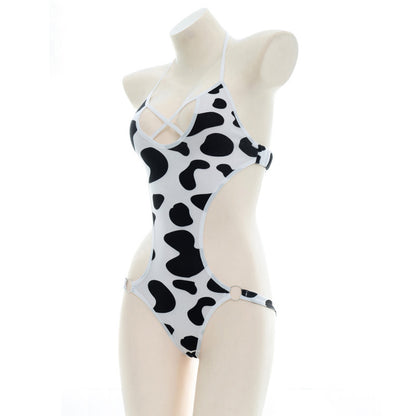 Polka Dot Cow Print Bikini Sexy Bodysuit
