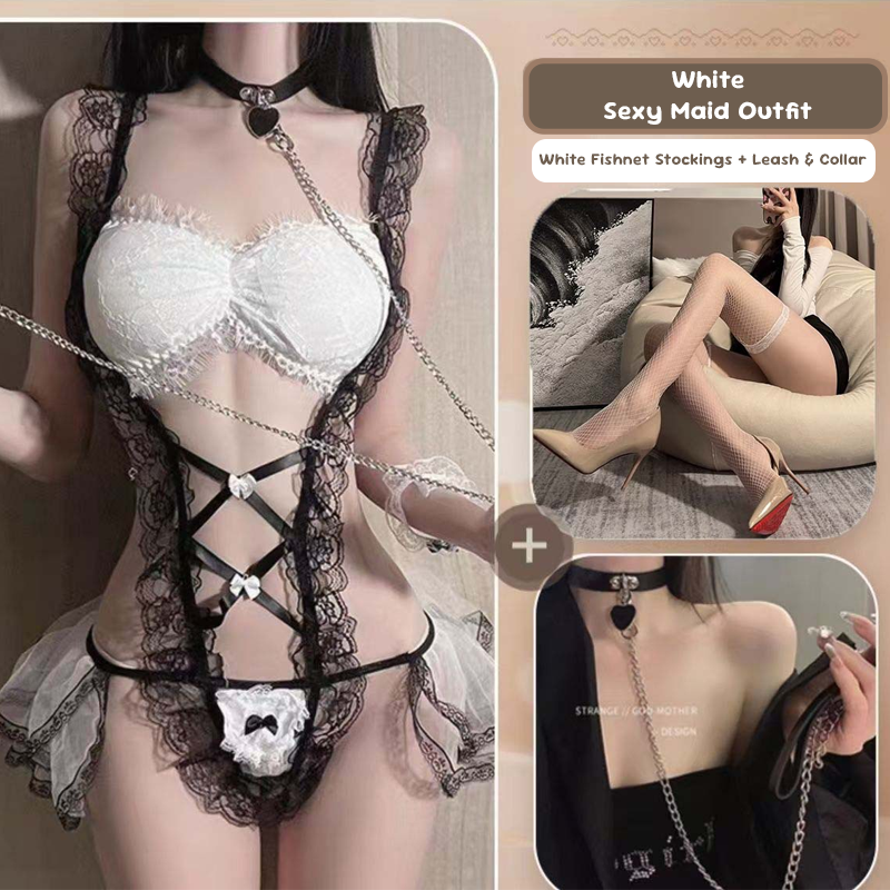 Lace Maid Costume See-through Free Sexy Lingerie