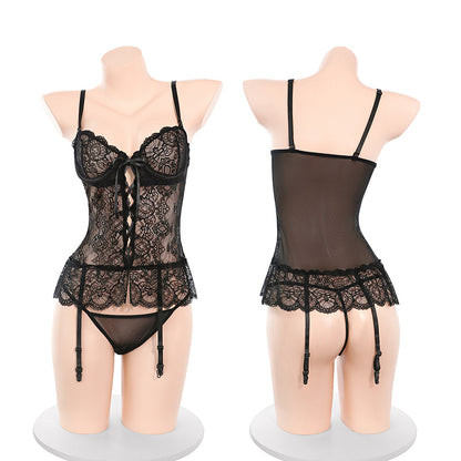 Corset Lace Lingerie With Underwire