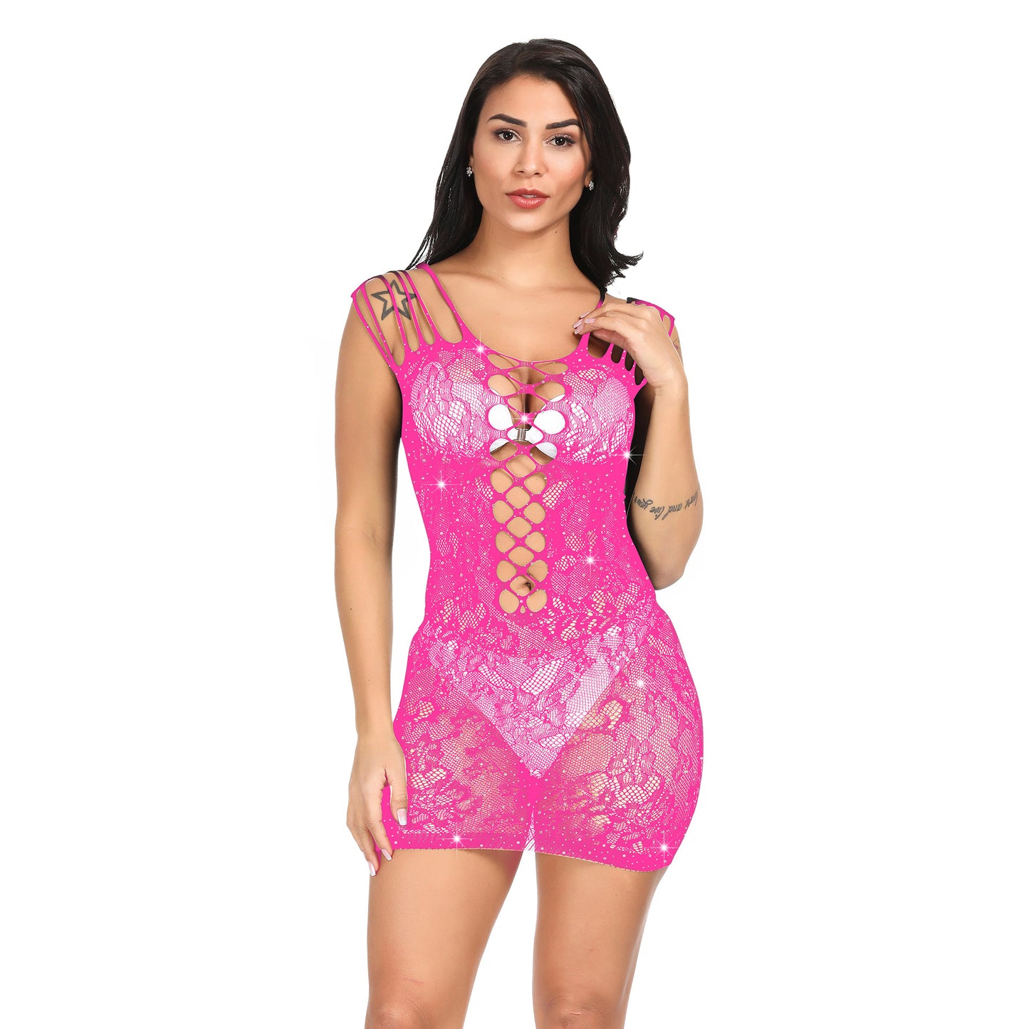 Hot Drilling Lingerie Mesh Bodystocking