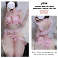 Three-piece Ruffled Catwoman Heart Bikini