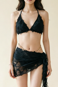 Lace Bralette and Wrap Skirt Set
