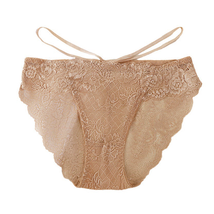 Sexy Women's Signature Lace Thong Low Rise with Breathable Cotton Crotch